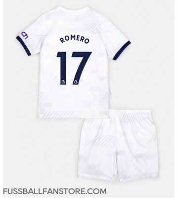 Tottenham Hotspur Cristian Romero #17 Replik Heimtrikot Kinder 2023-24 Kurzarm (+ Kurze Hosen)
